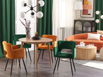 Esszimmerstuhl 2er Set SANILAC Samtstoff Smaragdgrün