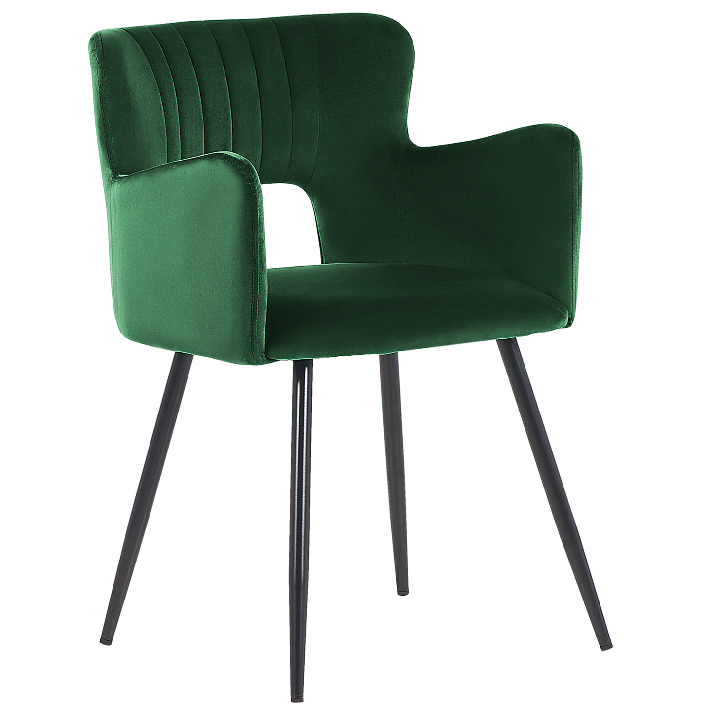 Esszimmerstuhl 2er Set SANILAC Samtstoff Smaragdgrün