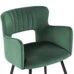 Esszimmerstuhl 2er Set Samtstoff Dunkelgrün SANILAC