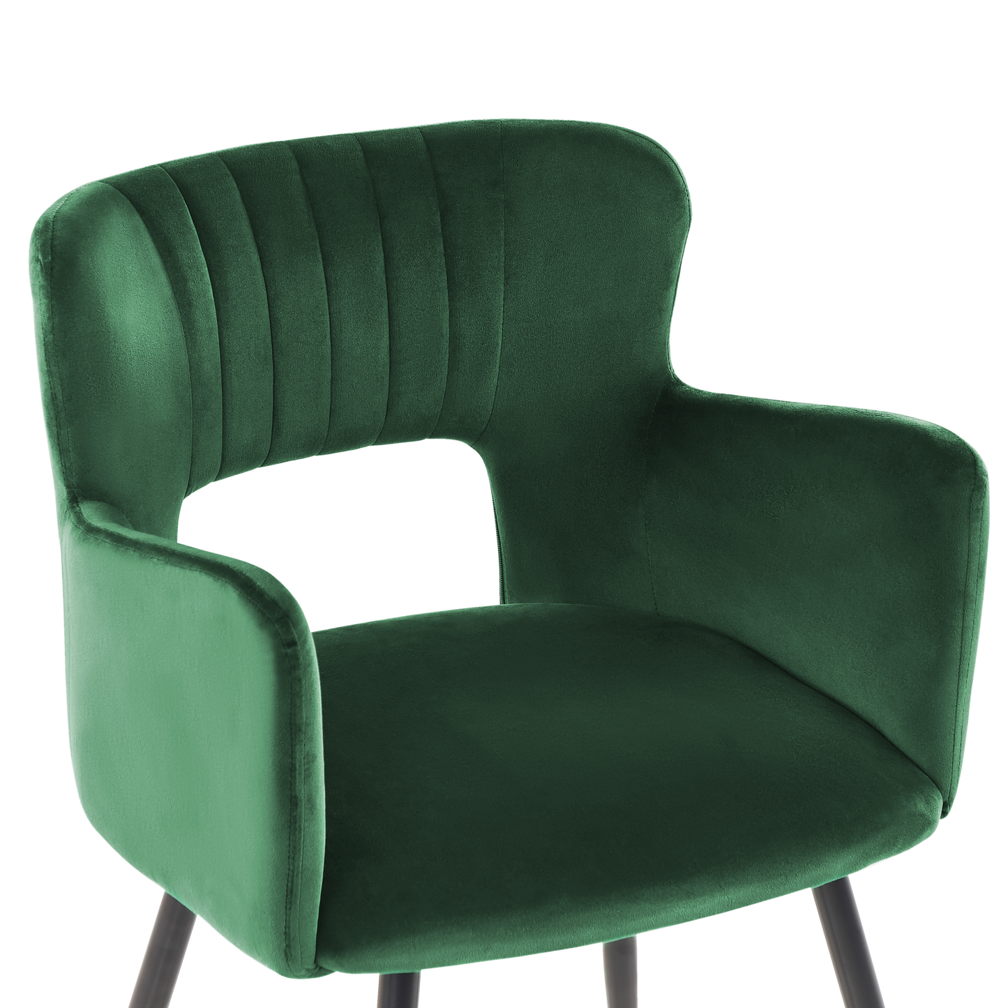 Esszimmerstuhl 2er Set SANILAC Samtstoff Smaragdgrün