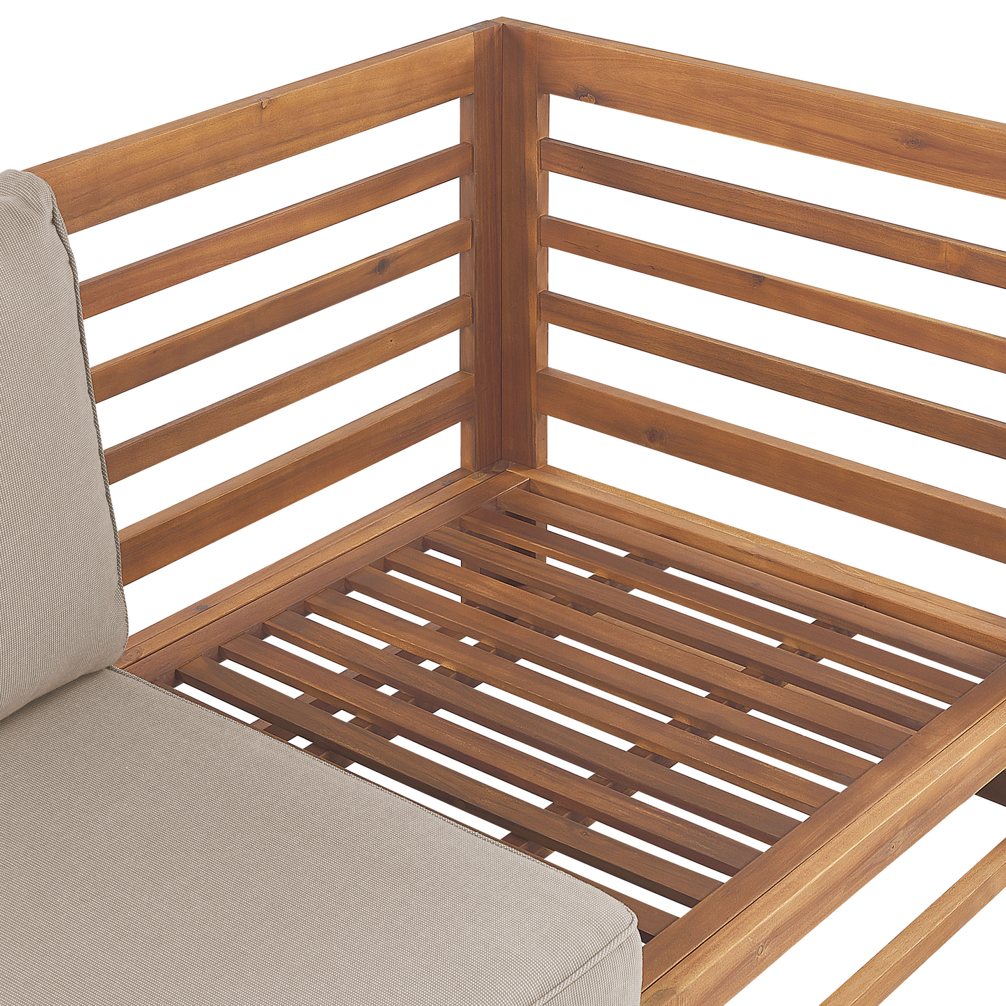 Gartensofa Akazienholz hellbraun 2-Sitzer Auflagen taupe TRANI