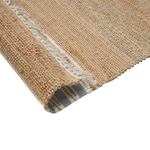 Teppich Jute beige / hellblau 160 x 230 cm Streifenmuster Kurzflor zweiseitig MIRZA