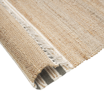 Teppich Jute beige / grau 160 x 230 cm Streifenmuster Kurzflor zweiseitig MIRZA
