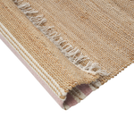 Teppich Jute beige / pastellrosa 80 x 150 cm Streifenmuster Kurzflor zweiseitig MIRZA