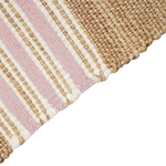 Teppich Jute beige / pastellrosa 160 x 230 cm Streifenmuster Kurzflor zweiseitig MIRZA