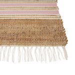 Teppich Jute beige / pastellrosa 160 x 230 cm Streifenmuster Kurzflor zweiseitig MIRZA
