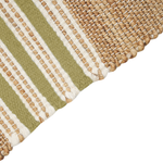 Teppich Jute beige / olivgrün 160 x 230 cm Streifenmuster Kurzflor zweiseitig MIRZA
