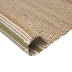 Teppich Jute beige / olivgrün 160 x 230 cm Streifenmuster Kurzflor zweiseitig MIRZA