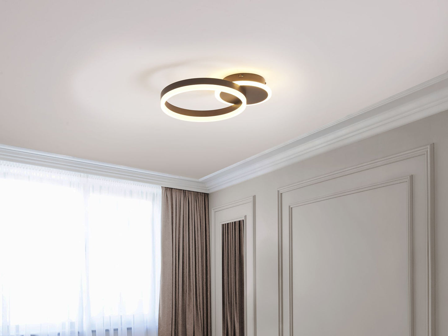 LED Deckenlampe GLYDE Metall Dunkelbraun