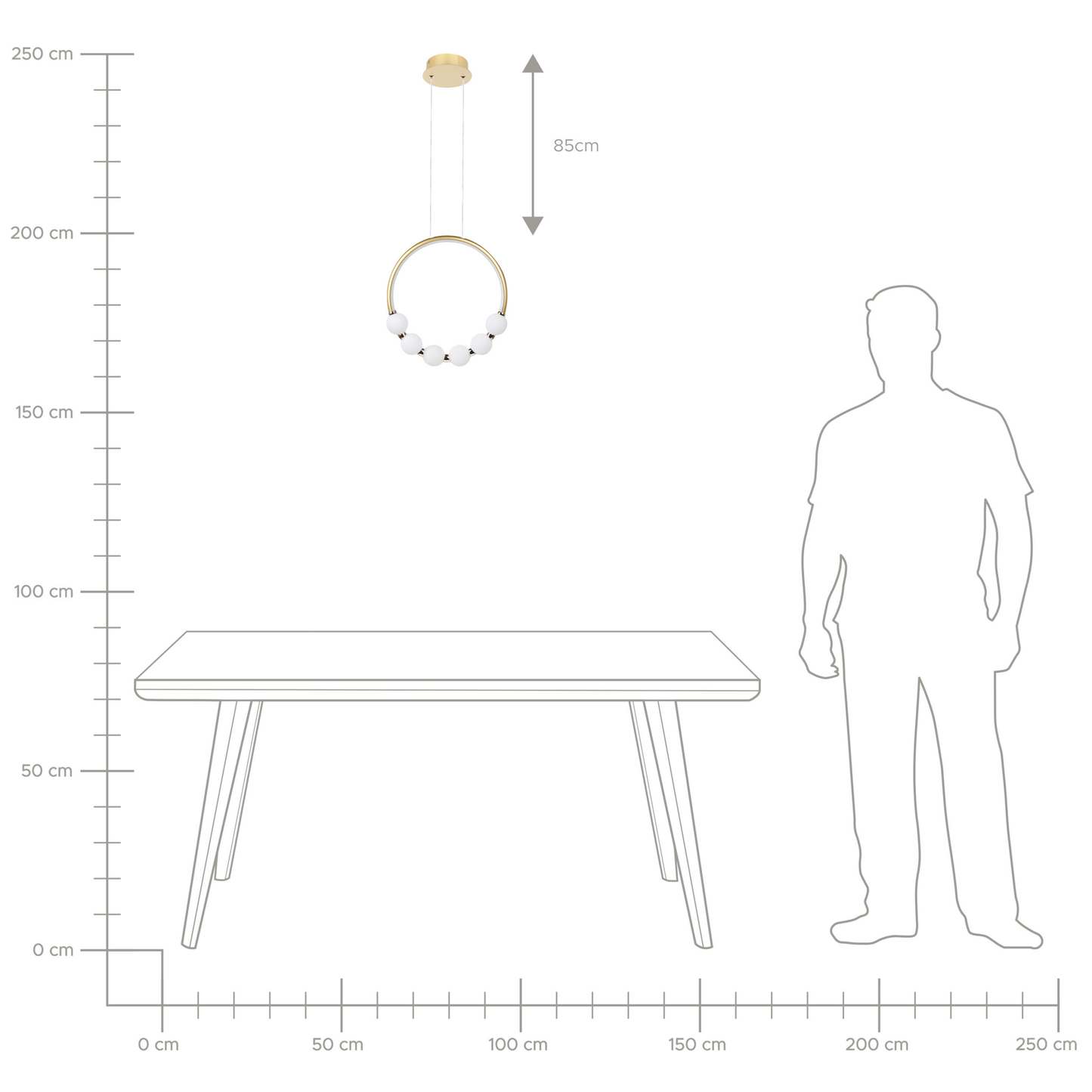 LED Hängelampe FANE Metall Gold
