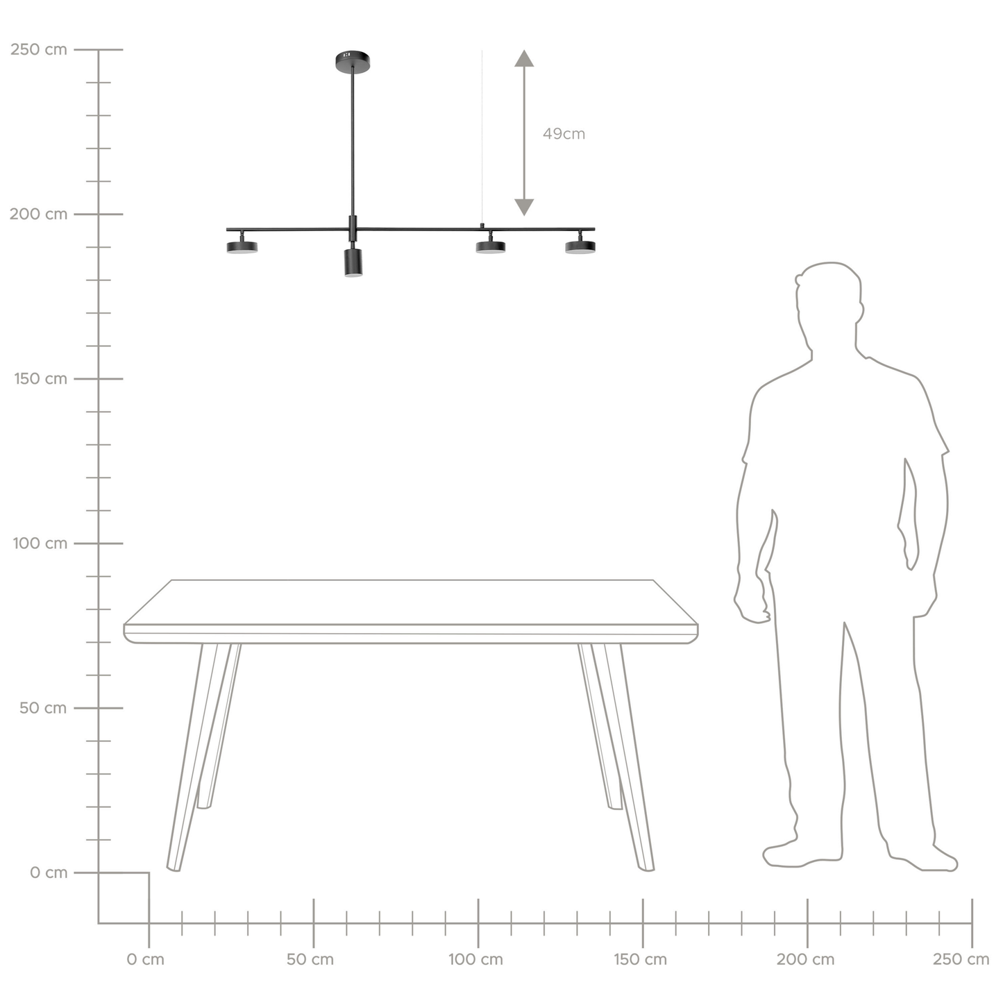 LED Hängelampe FOYLE Metall Schwarz