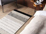 Teppich Wolle beige / schwarz 80 x 150 cm Kurzflor YAZLIK