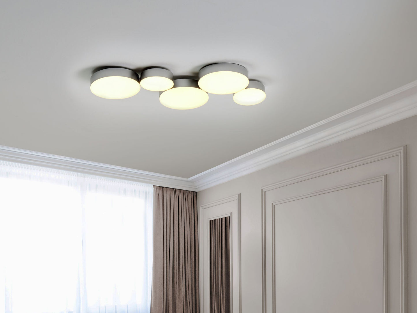 LED Deckenlampe LUGA Metall Silber