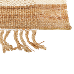 Teppich Jute sandbeige 80 x 150 cm geometrisches Muster Kurzflor DEDEMLI