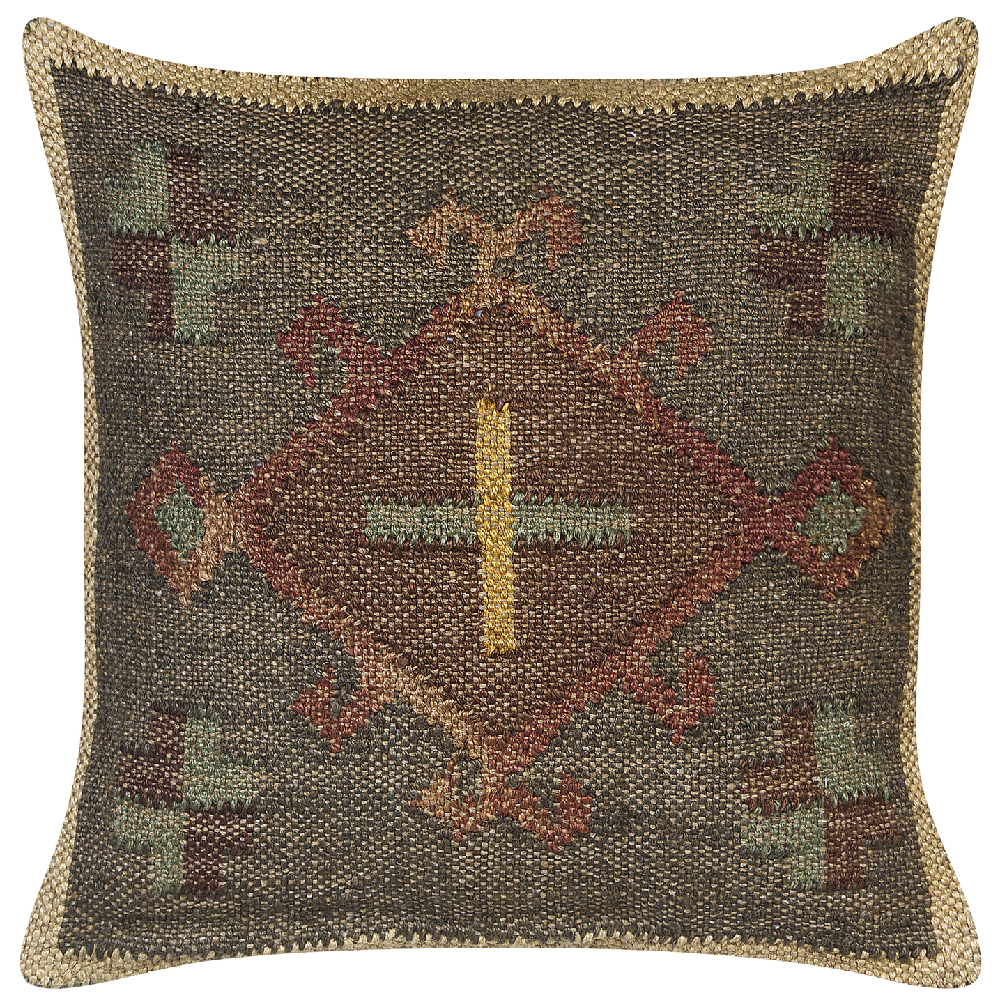 Dekokissen 2er Set KATORA Jute 45 x 45 cm Grün Orientalisches Muster