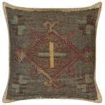 Dekokissen 2er Set KATORA Jute 45 x 45 cm Grün Orientalisches Muster