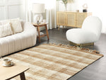 Teppich Jute sandbeige 160 x 230 cm geometrisches Muster Kurzflor BERISSA