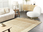 Teppich Jute sandbeige 140 x 200 cm geometrisches Muster Kurzflor ORTAOBA
