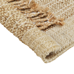 Teppich Jute sandbeige 140 x 200 cm geometrisches Muster Kurzflor ORTAOBA