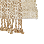 Teppich Jute sandbeige 140 x 200 cm geometrisches Muster Kurzflor ORTAOBA
