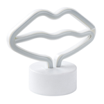 Neonlicht LED Dekofigur rosa Mund 15 cm FLORA