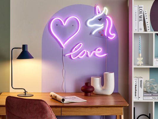 Neonlicht LED Wanddeko rosa 3er Set SUSIE