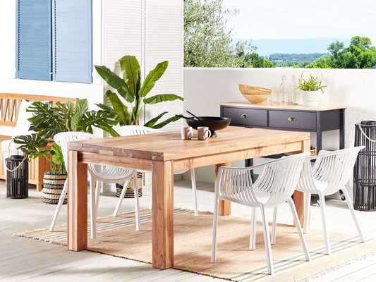 Set mit 4 Stühlen Kunststoff Weiss NAPOLI