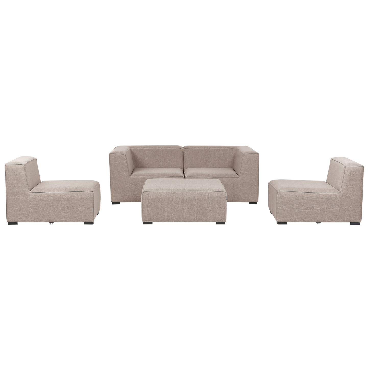 Gartensofa mit Ottomane 4-Sitzer AREZZO modular Beige