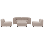 Gartensofa mit Ottomane 4-Sitzer AREZZO modular Beige