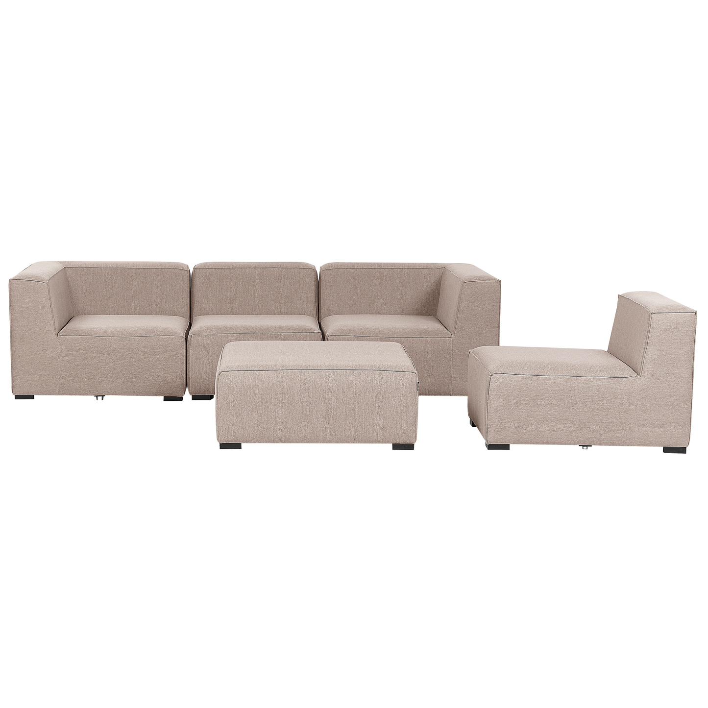 Gartensofa mit Ottomane 4-Sitzer AREZZO modular Beige