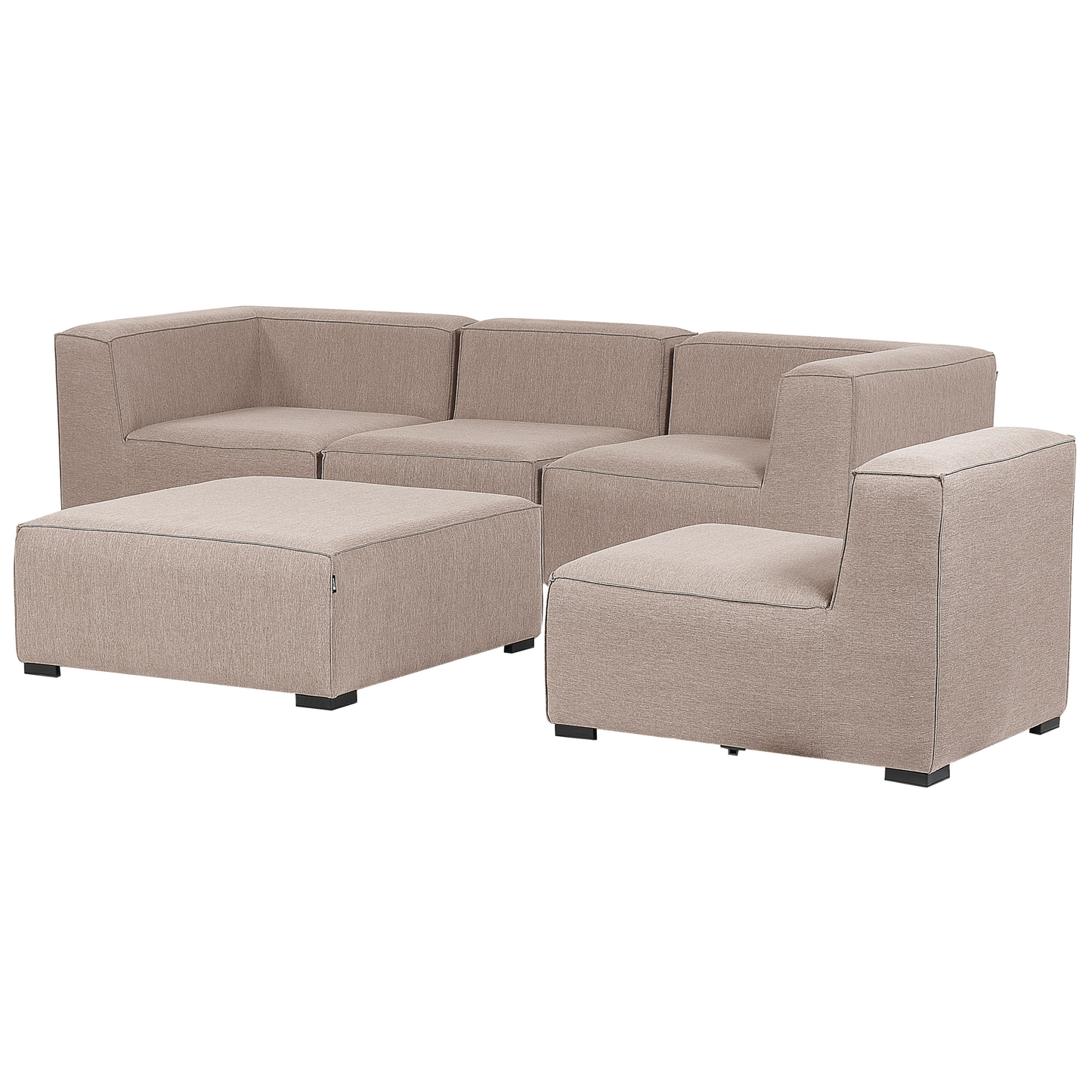 Gartensofa mit Ottomane 4-Sitzer AREZZO modular Beige