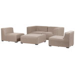 Gartensofa mit Ottomane 4-Sitzer AREZZO modular Beige