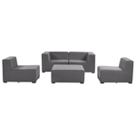Gartensofa mit Ottomane 4-Sitzer AREZZO modular Grau