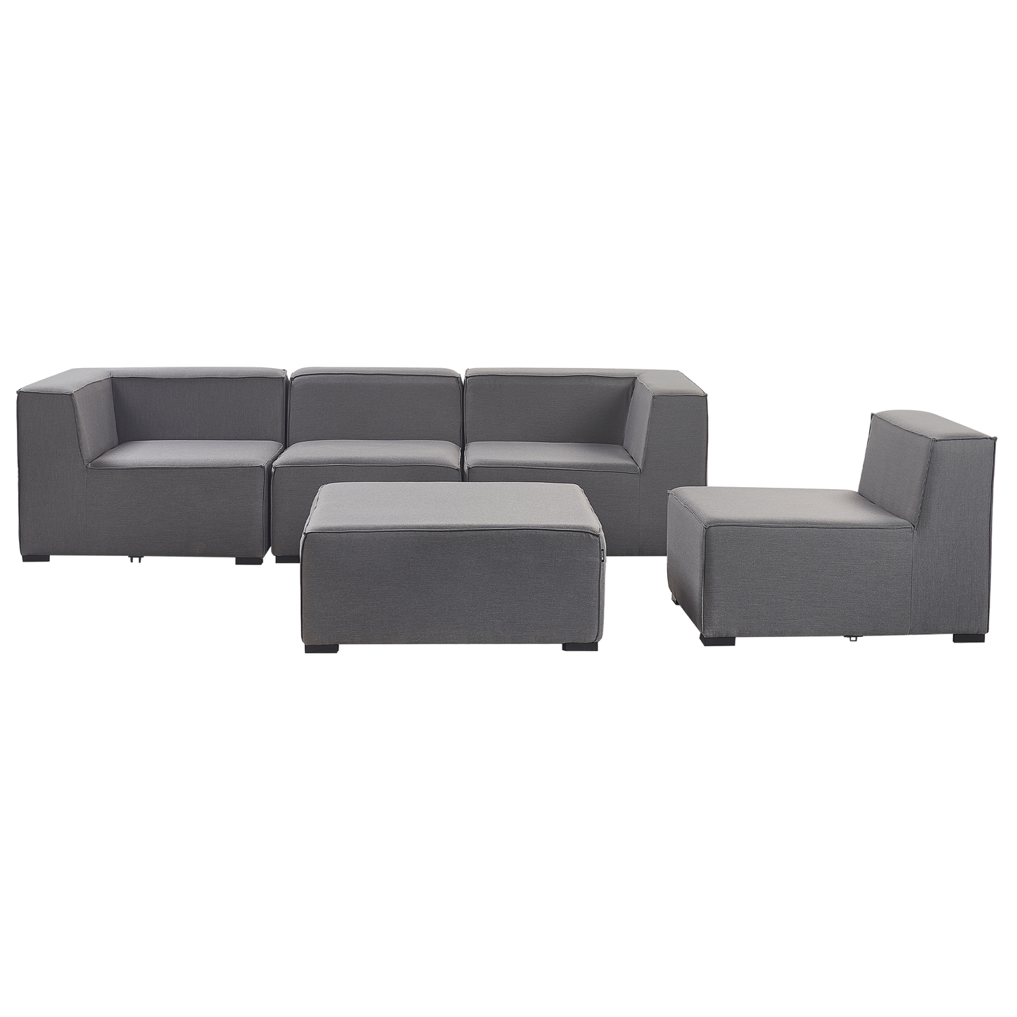 Gartensofa mit Ottomane 4-Sitzer AREZZO modular Grau