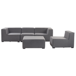 Gartensofa mit Ottomane 4-Sitzer AREZZO modular Grau
