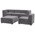 Gartensofa mit Ottomane 4-Sitzer AREZZO modular Grau