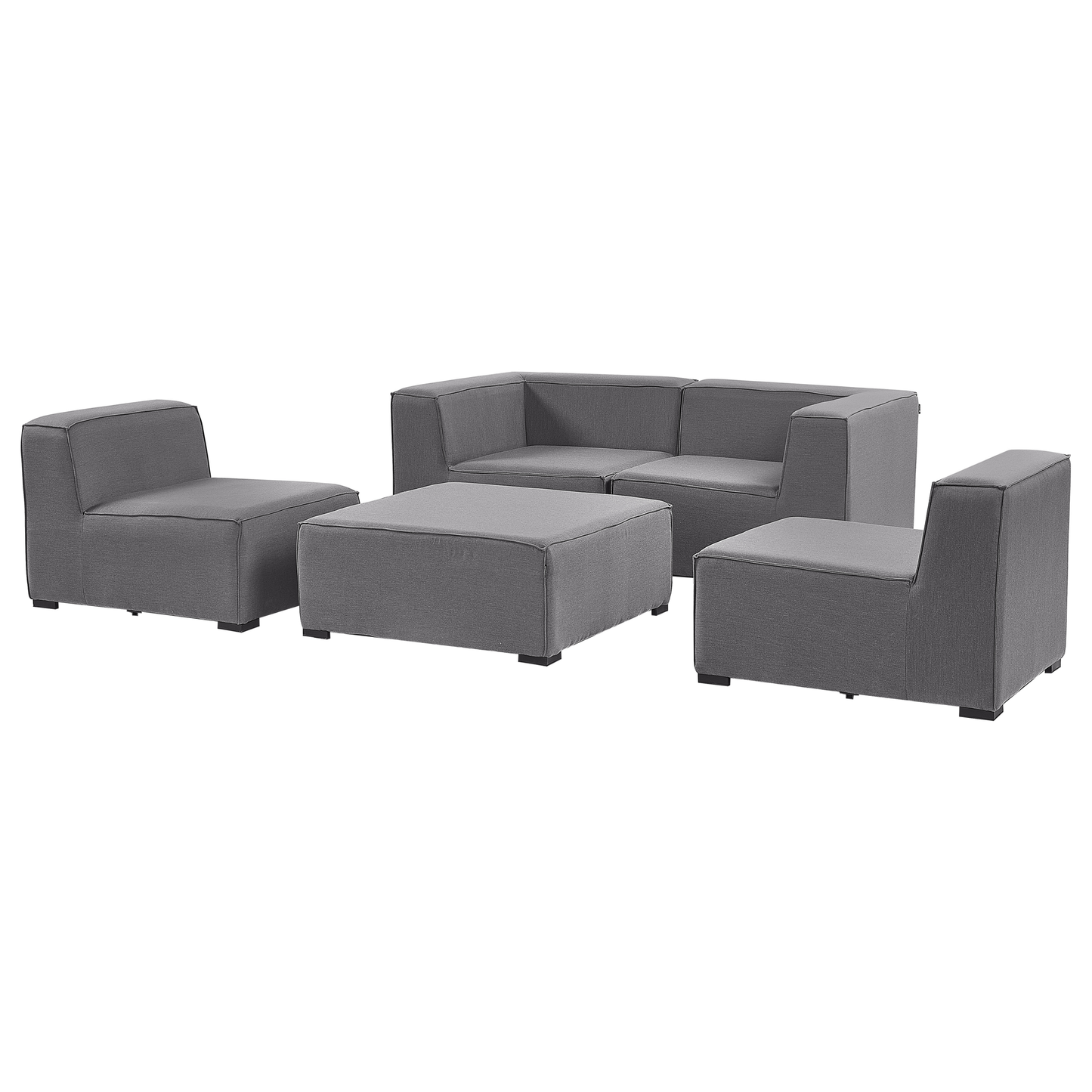 Gartensofa mit Ottomane 4-Sitzer AREZZO modular Grau