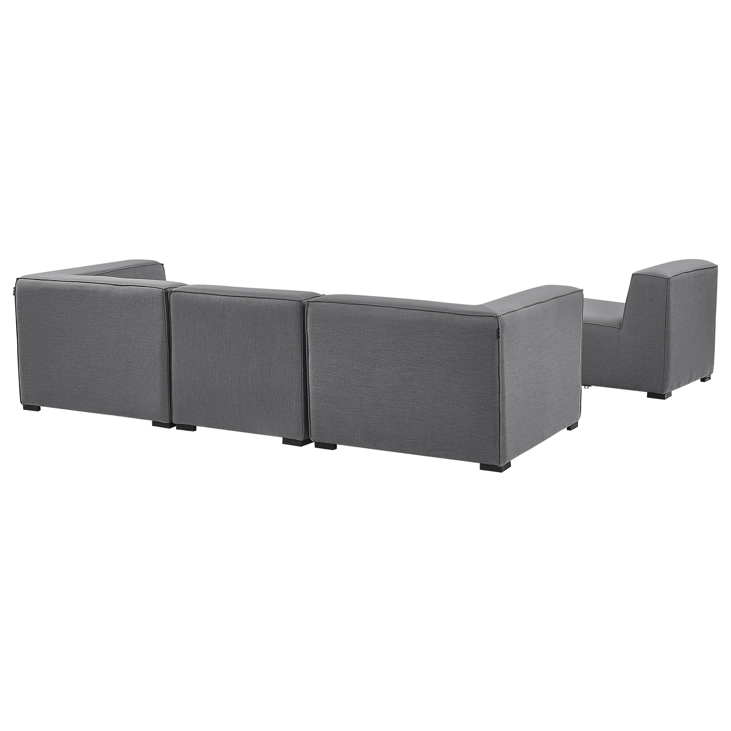 Gartensofa mit Ottomane 4-Sitzer AREZZO modular Grau