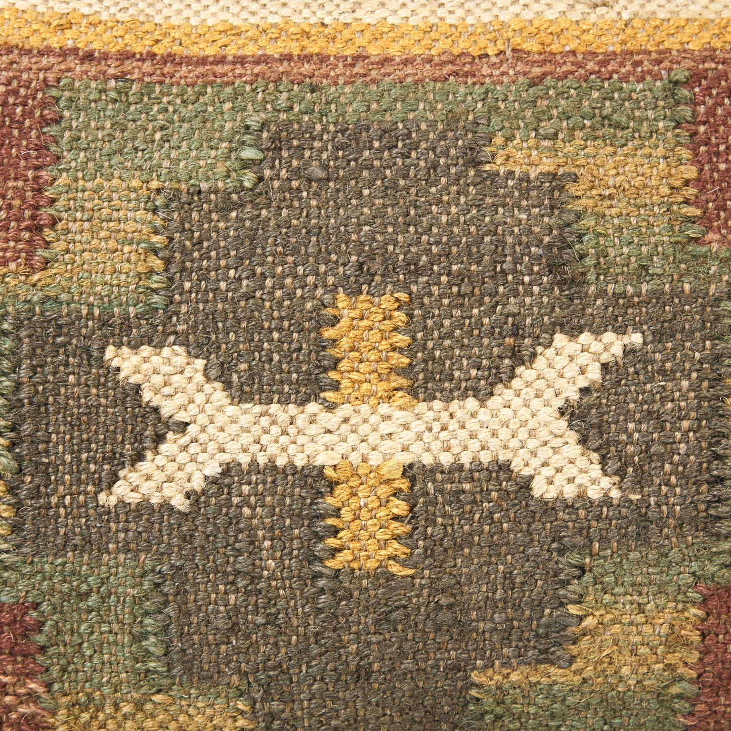 Dekokissen PULICAT Jute 30 x 50 cm Grün Orientalisches Muster