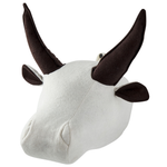 Wanddekoration für Kinder Stier GEOFFREY Baumwolle 24 cm Weiss