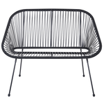 Gartenbank ACAPULCO II 113 cm Polyrattan Schwarz