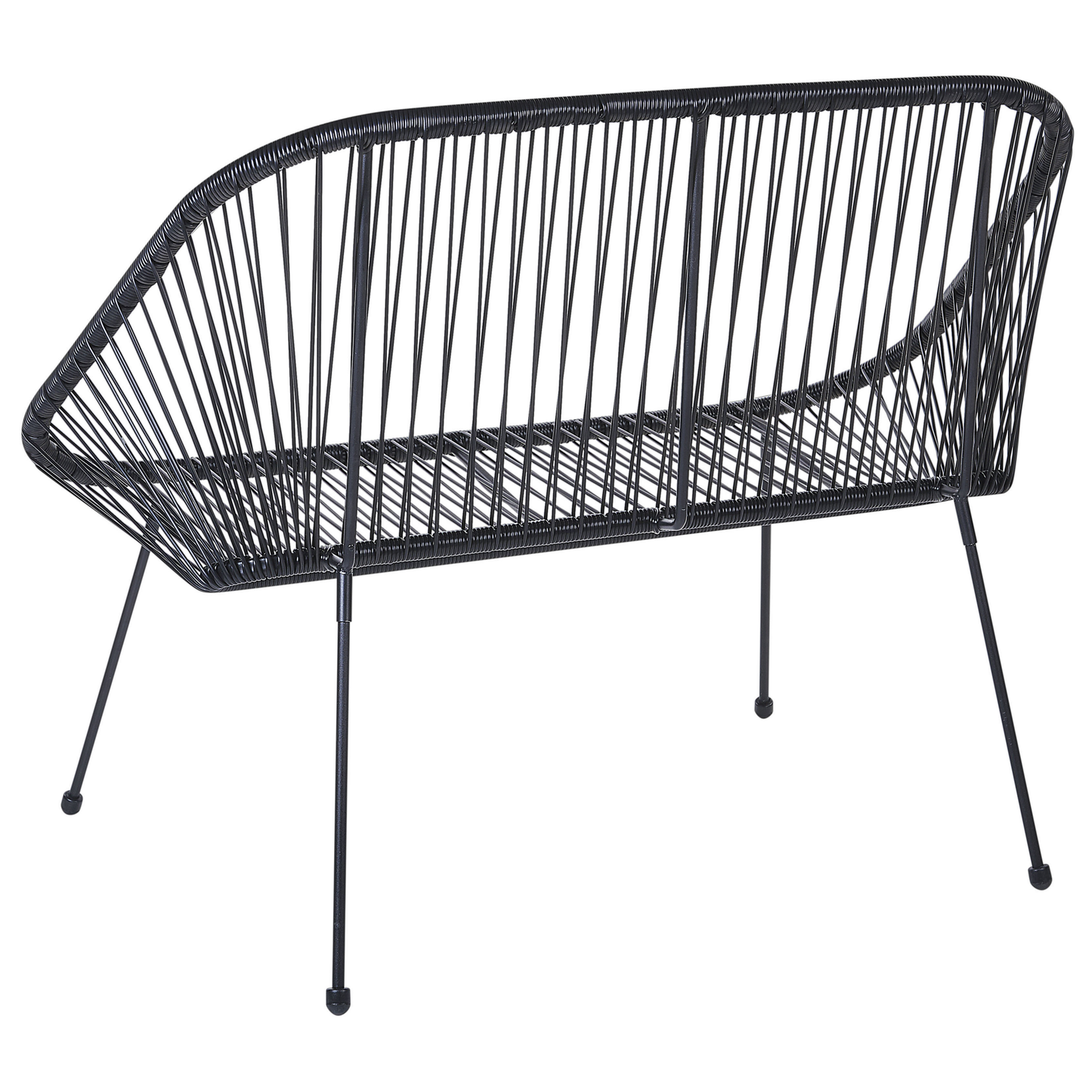 Gartenbank ACAPULCO II 113 cm Polyrattan Schwarz