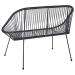 Gartenbank ACAPULCO II 113 cm Polyrattan Schwarz