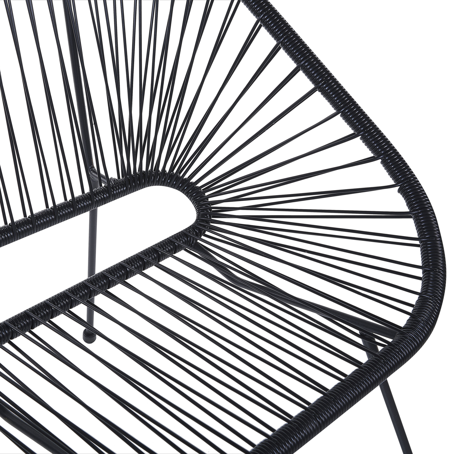 Gartenbank ACAPULCO II 113 cm Polyrattan Schwarz