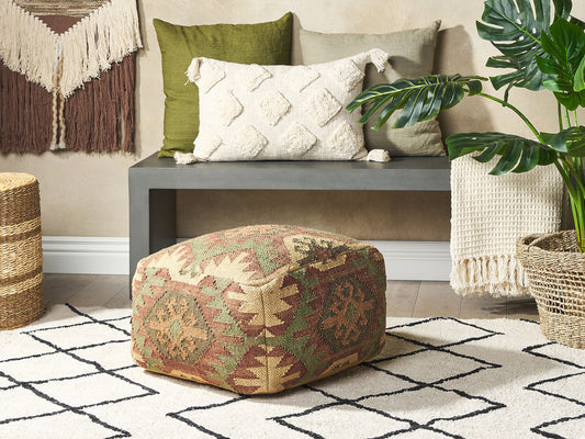 Pouf Jute mehrfarbig 50 x 50 x 30 cm CUMBUM