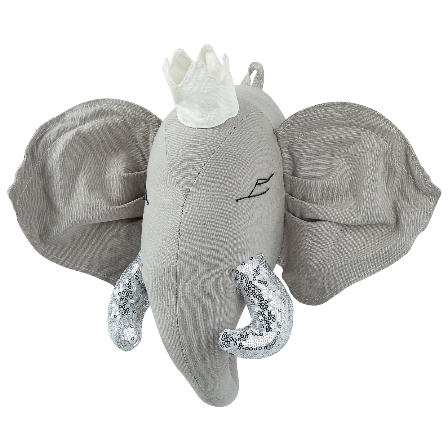 Wanddekoration für Kinder Elefant TANTOR Baumwolle 33 cm Grau