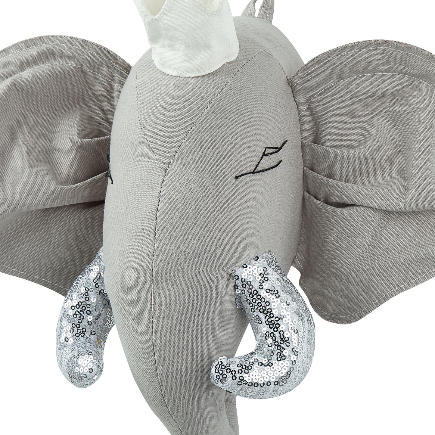 Wanddekoration für Kinder Elefant TANTOR Baumwolle 33 cm Grau