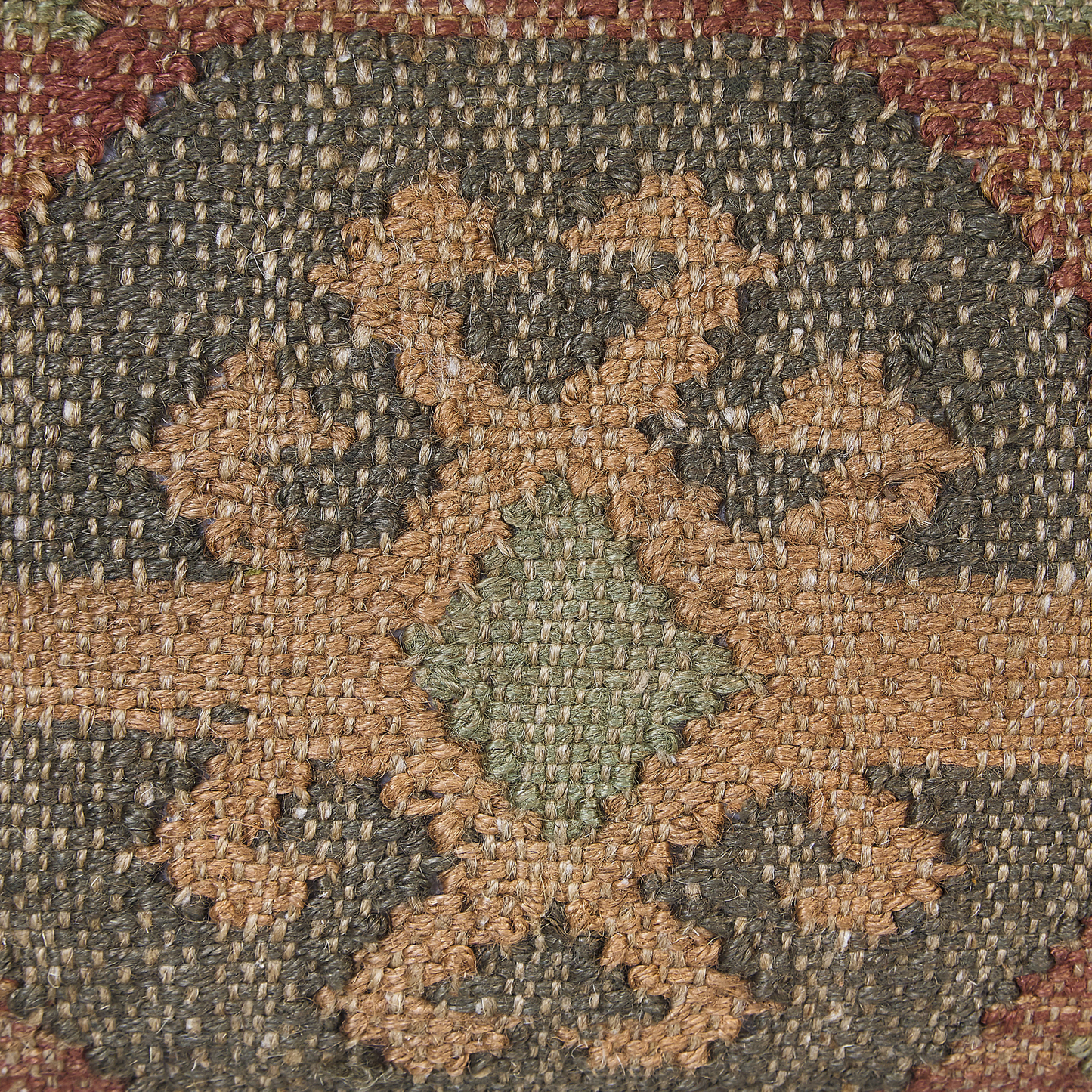 Dekokissen CUMBUM Jute 30 x 50 cm Braun Orientalisches Muster