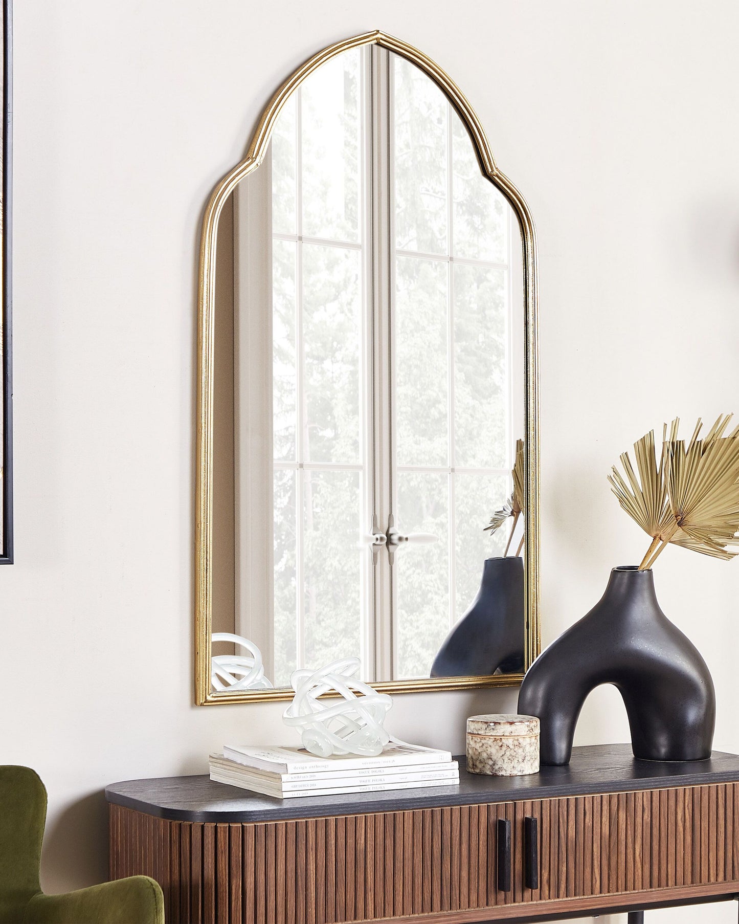 Wandspiegel ACONCHI 54 cm 100 cm Metall Gold