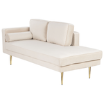 Chaiselongue Samtstoff beige linksseitig MIRAMAS